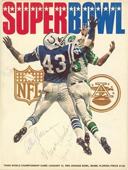 1969 Super Bowl III Multi Signed Program With 4 Signatures Including Vince Lombardi (JSA)